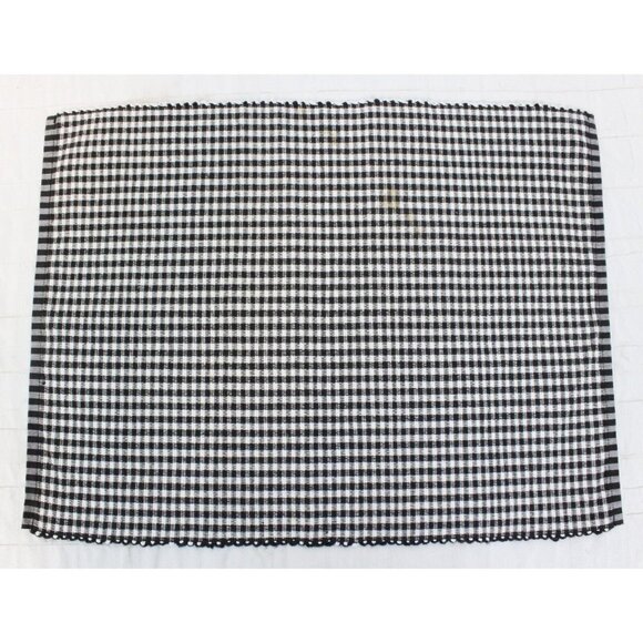 4 Pc Black Plaid Gingham Place mats Set Casual Picnic Country Classic Fabric - Picture 7 of 15